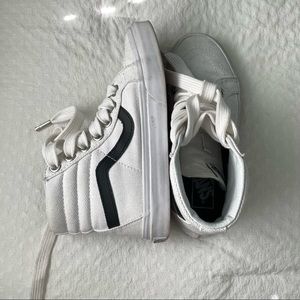 Vans White Sk8 High with Black Stripe